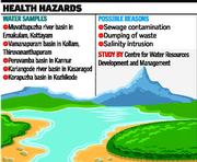 Poor water quality in five river basins in India