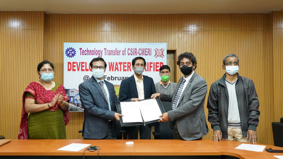 Technology transfer of CSIR-CMERI developed water purification technologies