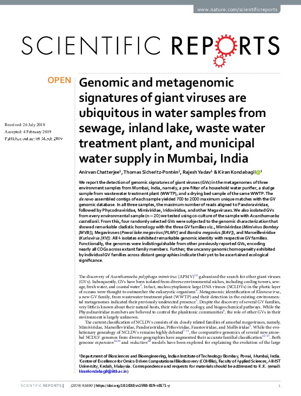 Ubiquitous Genomic and Metagenomic Signatures of Giant Viruses