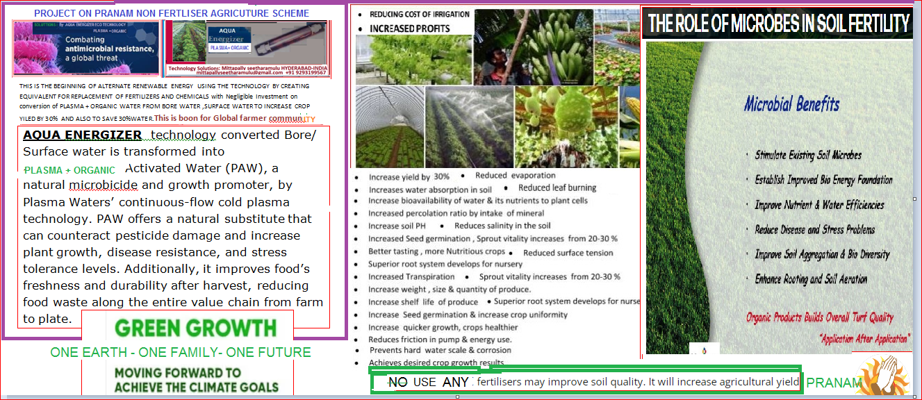 Plasma+Organic water converter FOR SUSTAINED ORGANIC CROP INCREASE BY 30%. ALSO SAVE WATER 30%.Connect energizer to crop water feed line pipe of...