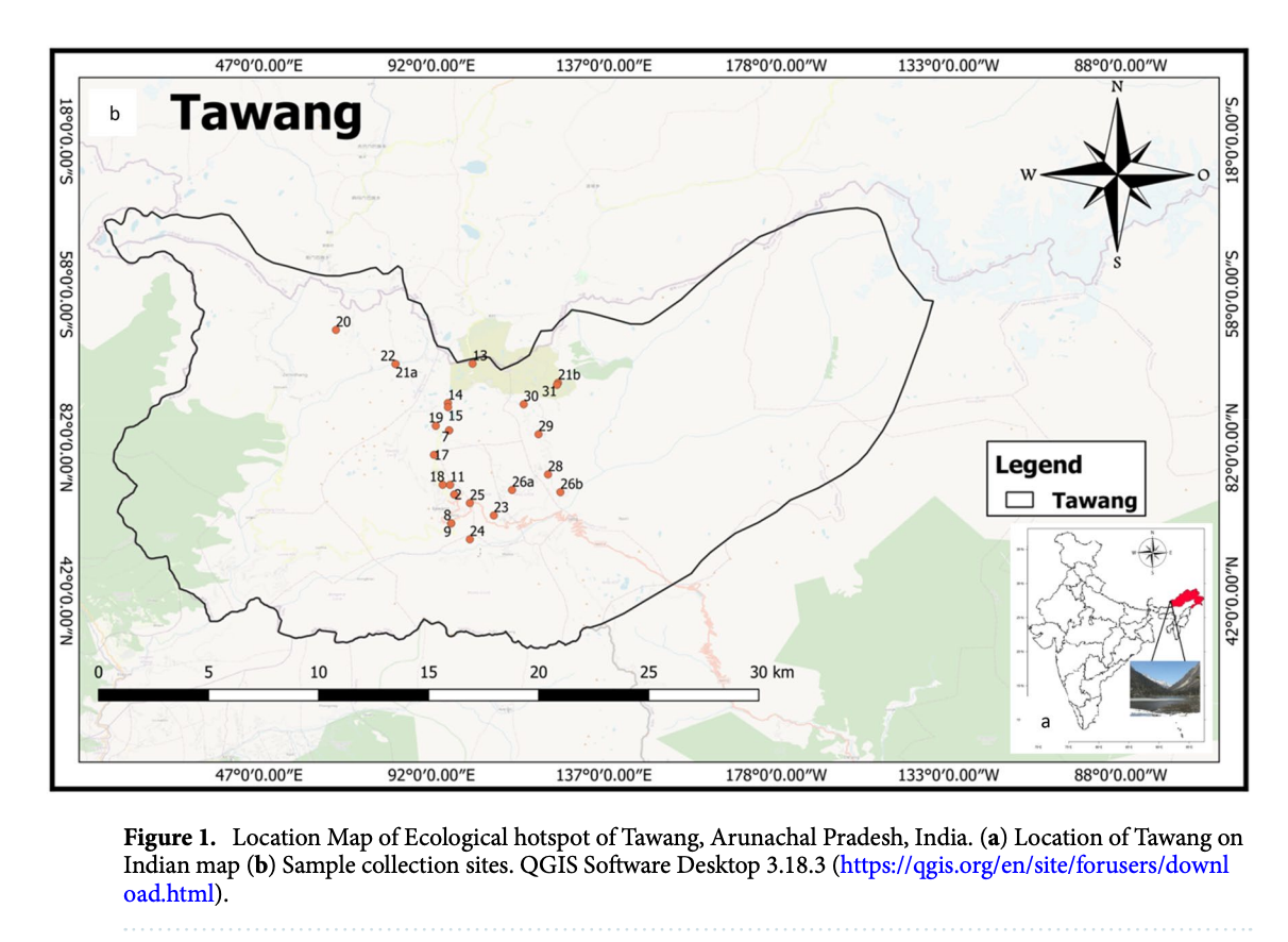 Evaluation of water quality index and geochemical characteristics of surfacewater fromTawang India