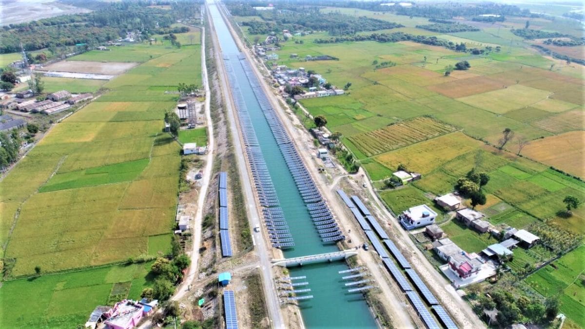 Solar arrays on canals